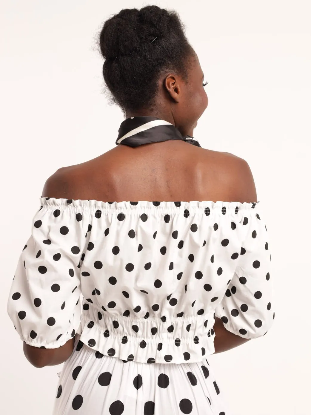 Ladies Elasticated Puff Sleeve Top