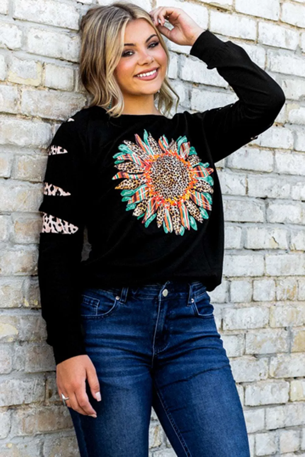 Leopard Print Patch Top