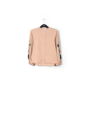 Light pink sequin-embroidered shirt