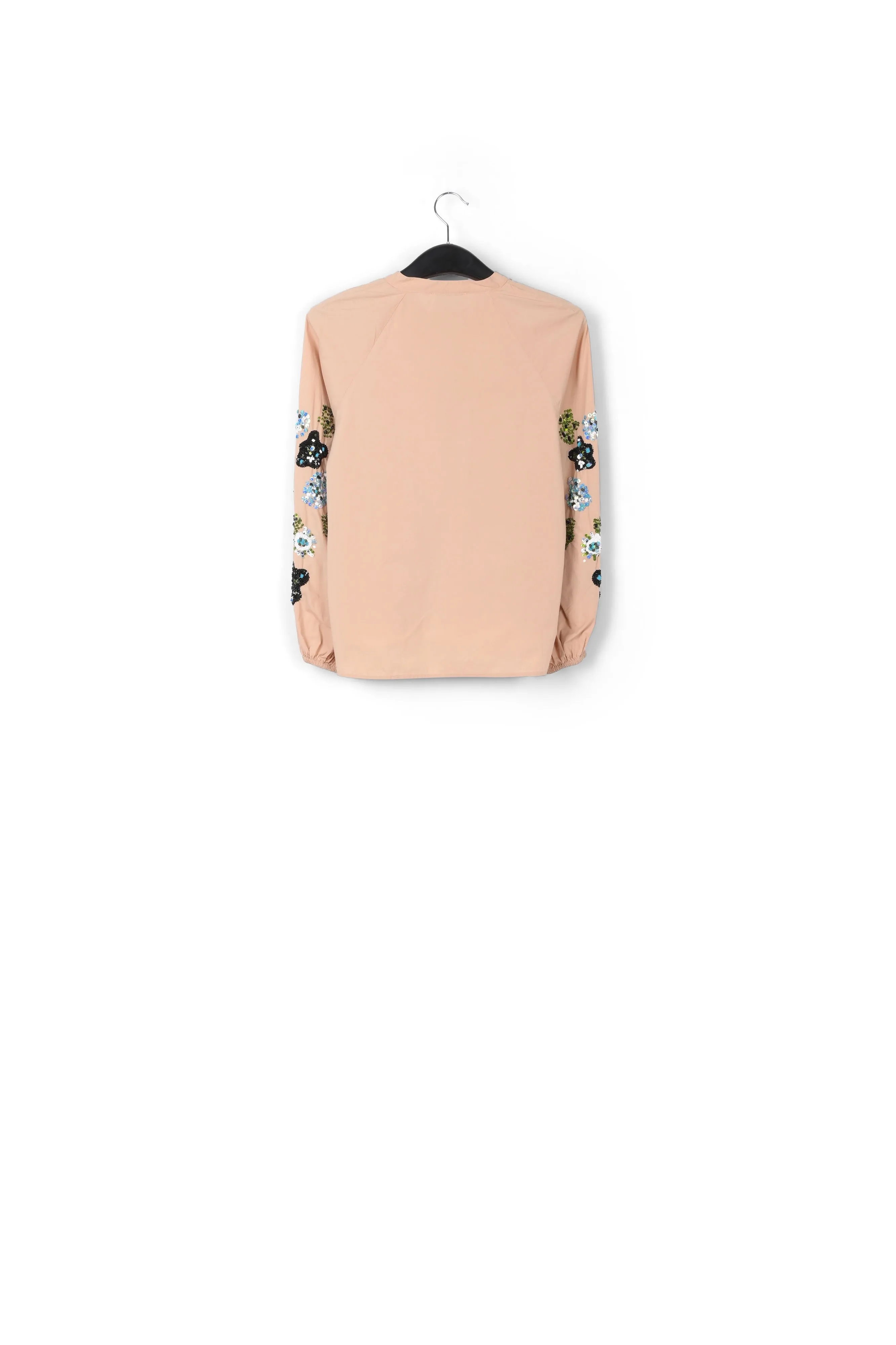 Light pink sequin-embroidered shirt
