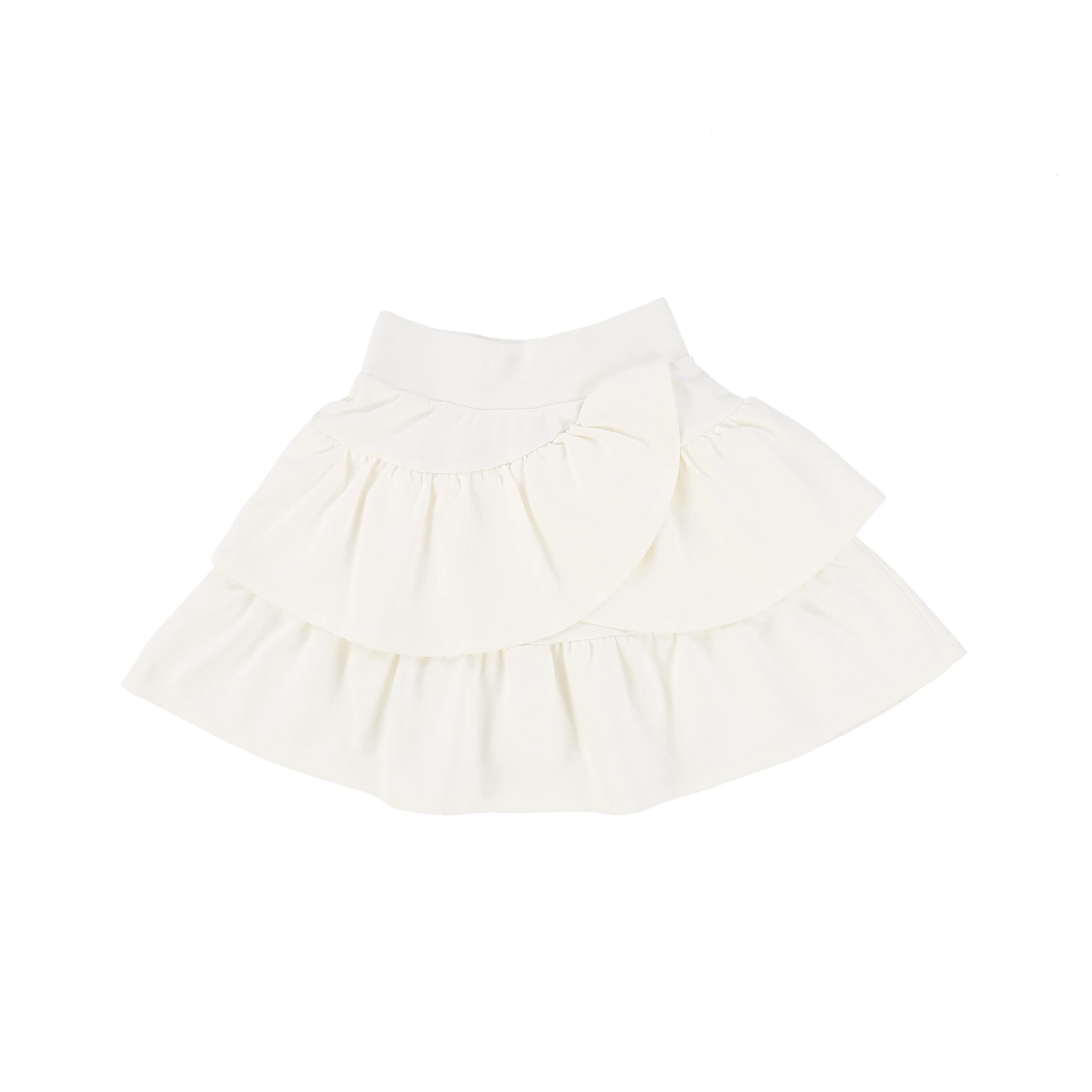 LITTLE PARNI IVORY MILANO SHORT RUFFLED SKIRT [Final Sale]