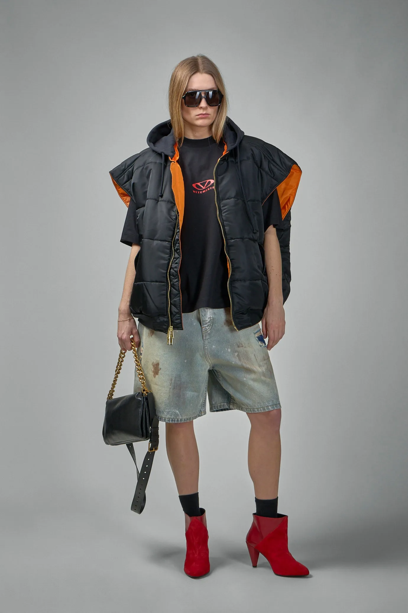 Logo Bomber Vest With A Hood