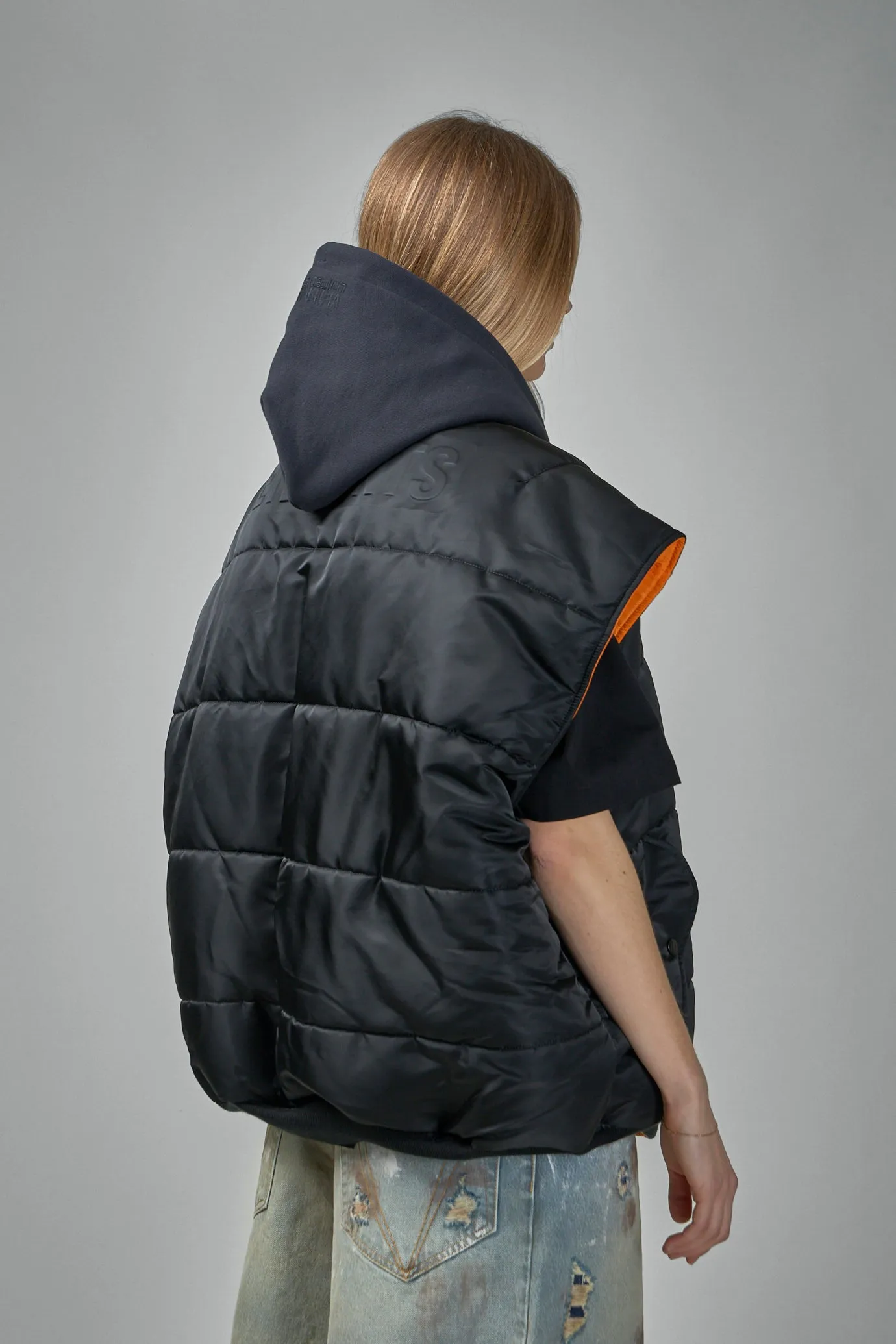 Logo Bomber Vest With A Hood