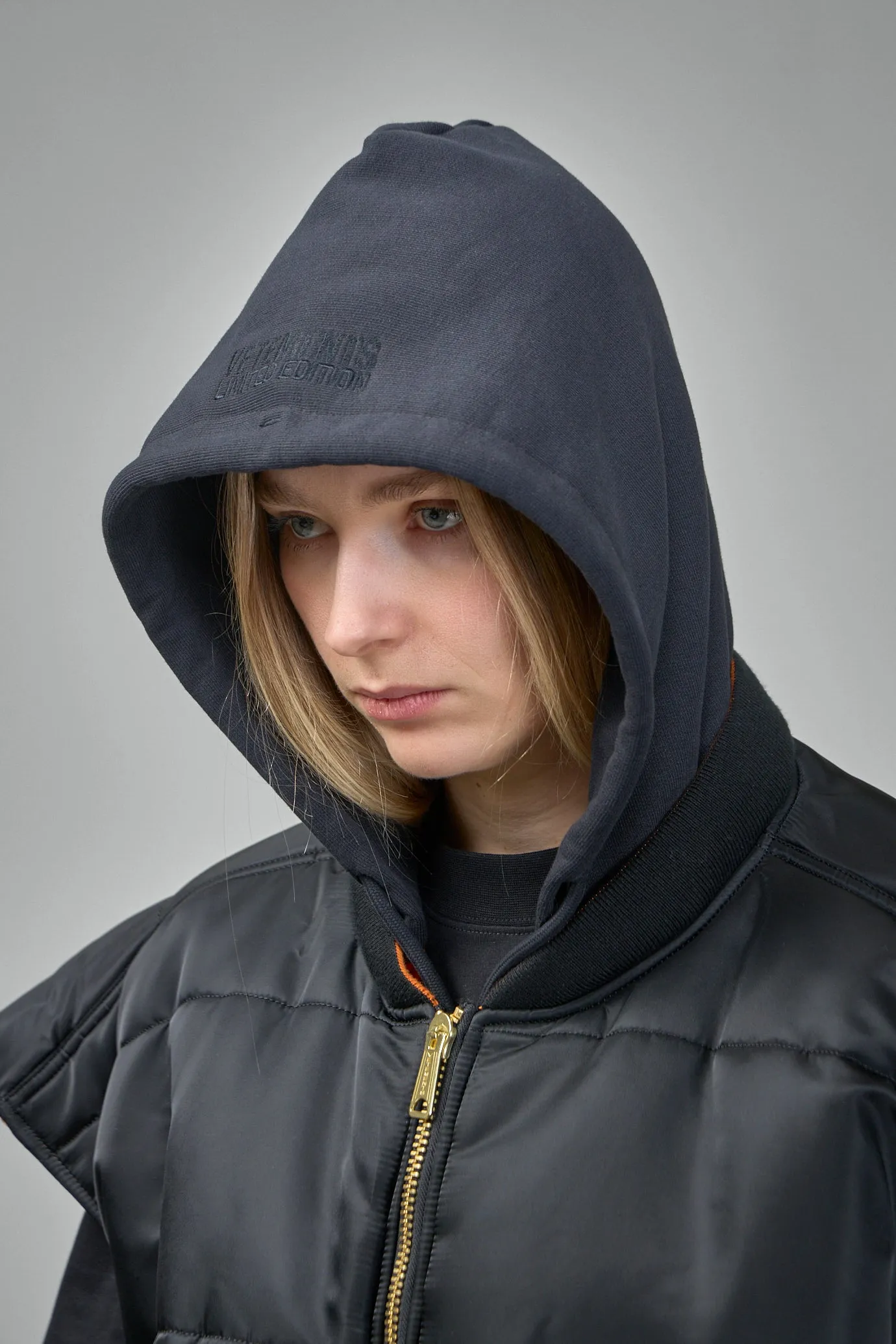 Logo Bomber Vest With A Hood