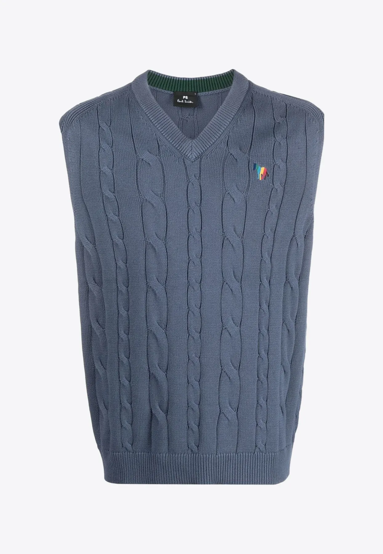 Logo-Embroidered Cable-Knit Sweater Vest