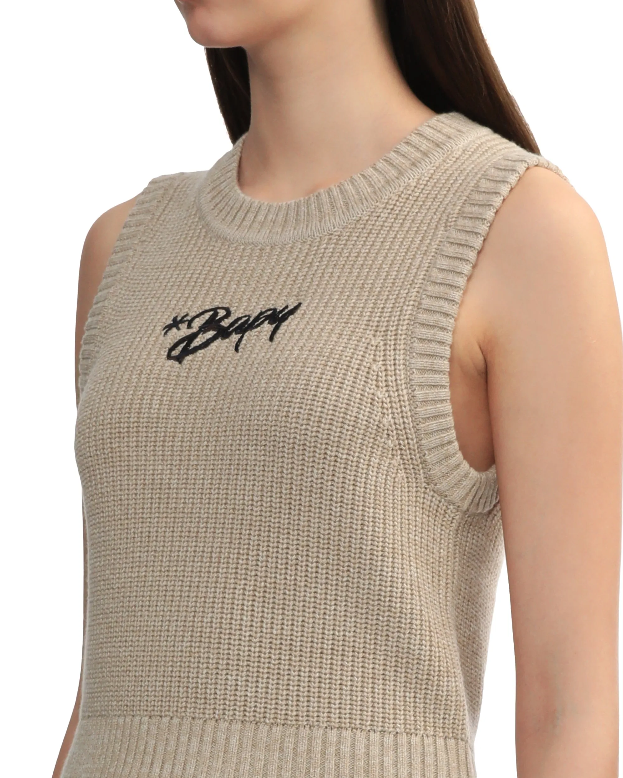 Logo knit vest