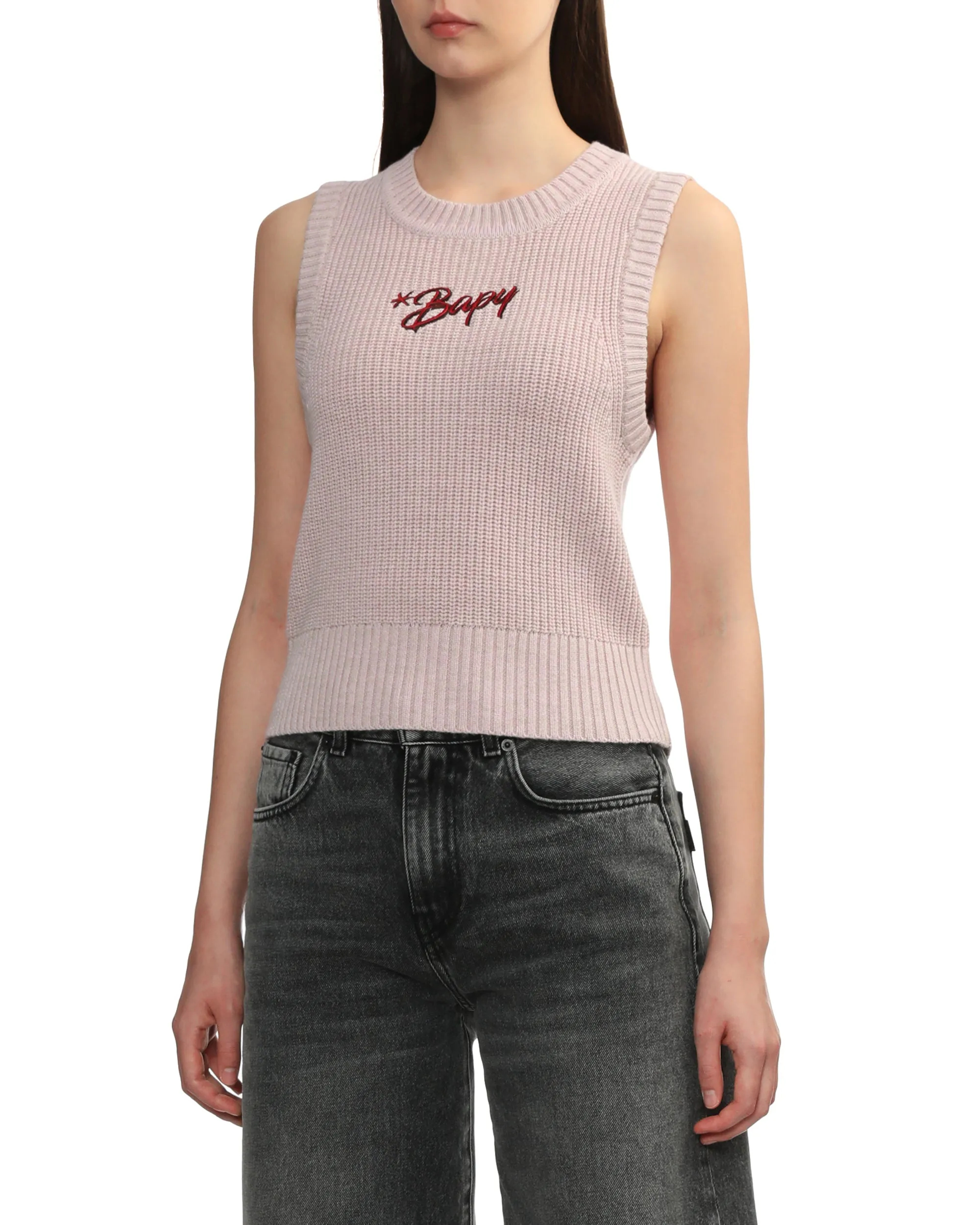 Logo knit vest