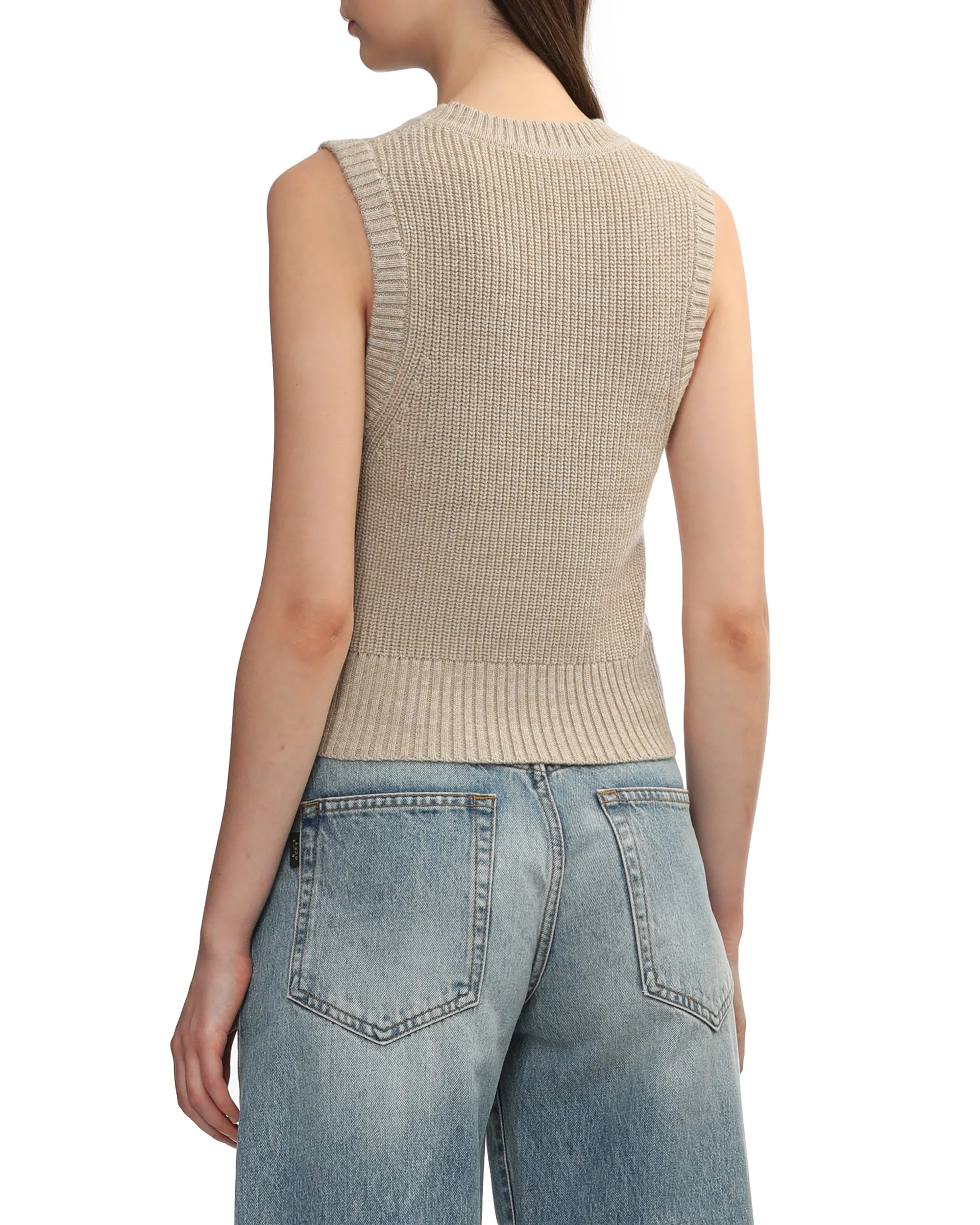 Logo knit vest