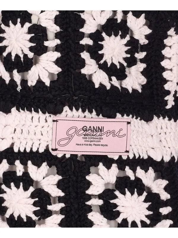 Logo Patch Crochet Knit Vest