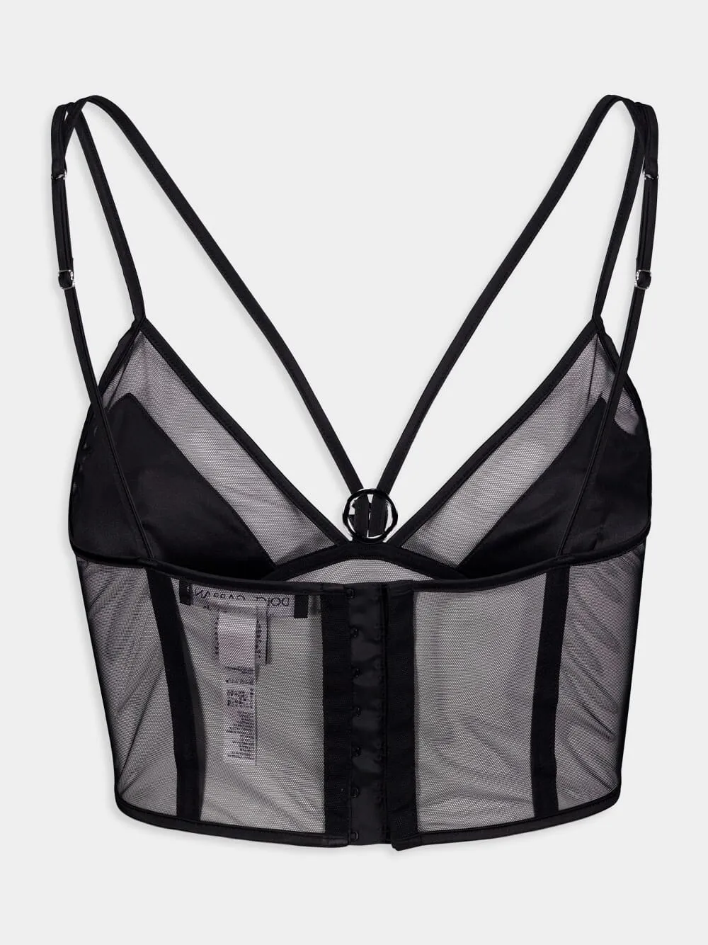 Logo-Plaque Semi-Sheer Bustier Top