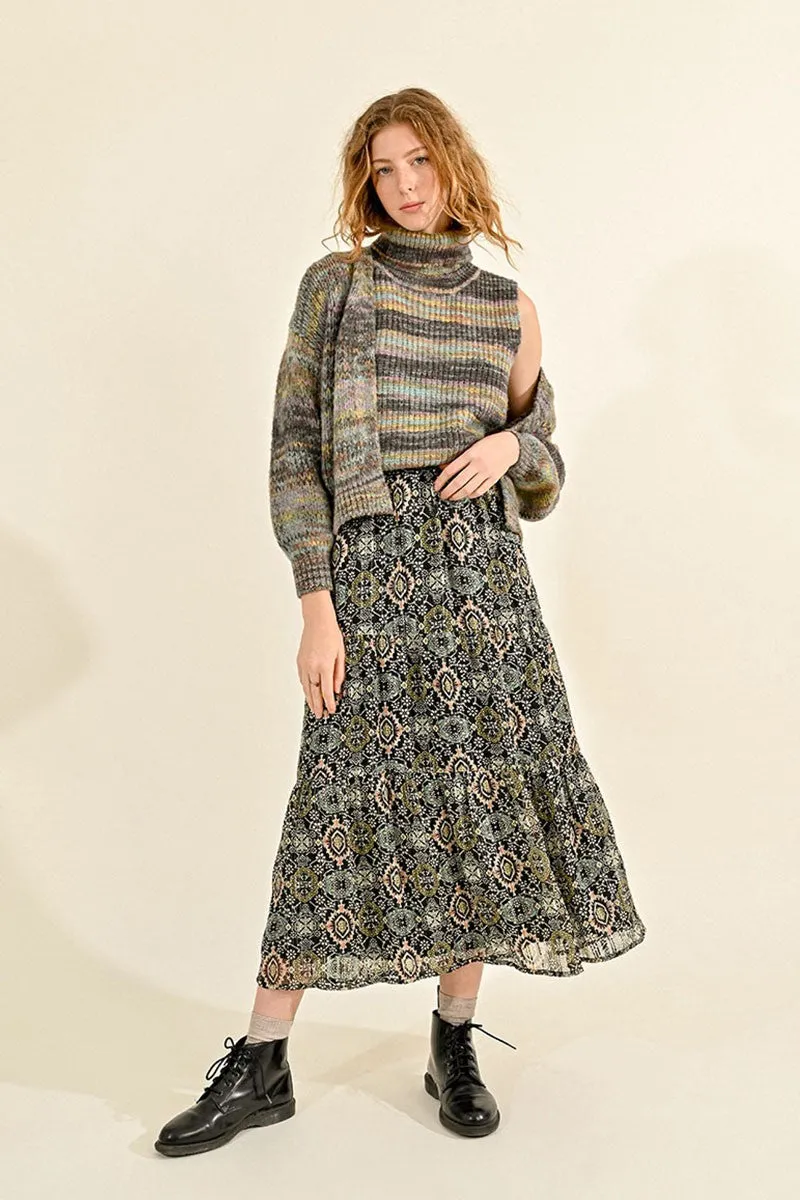 LONG PRINTED SKIRT