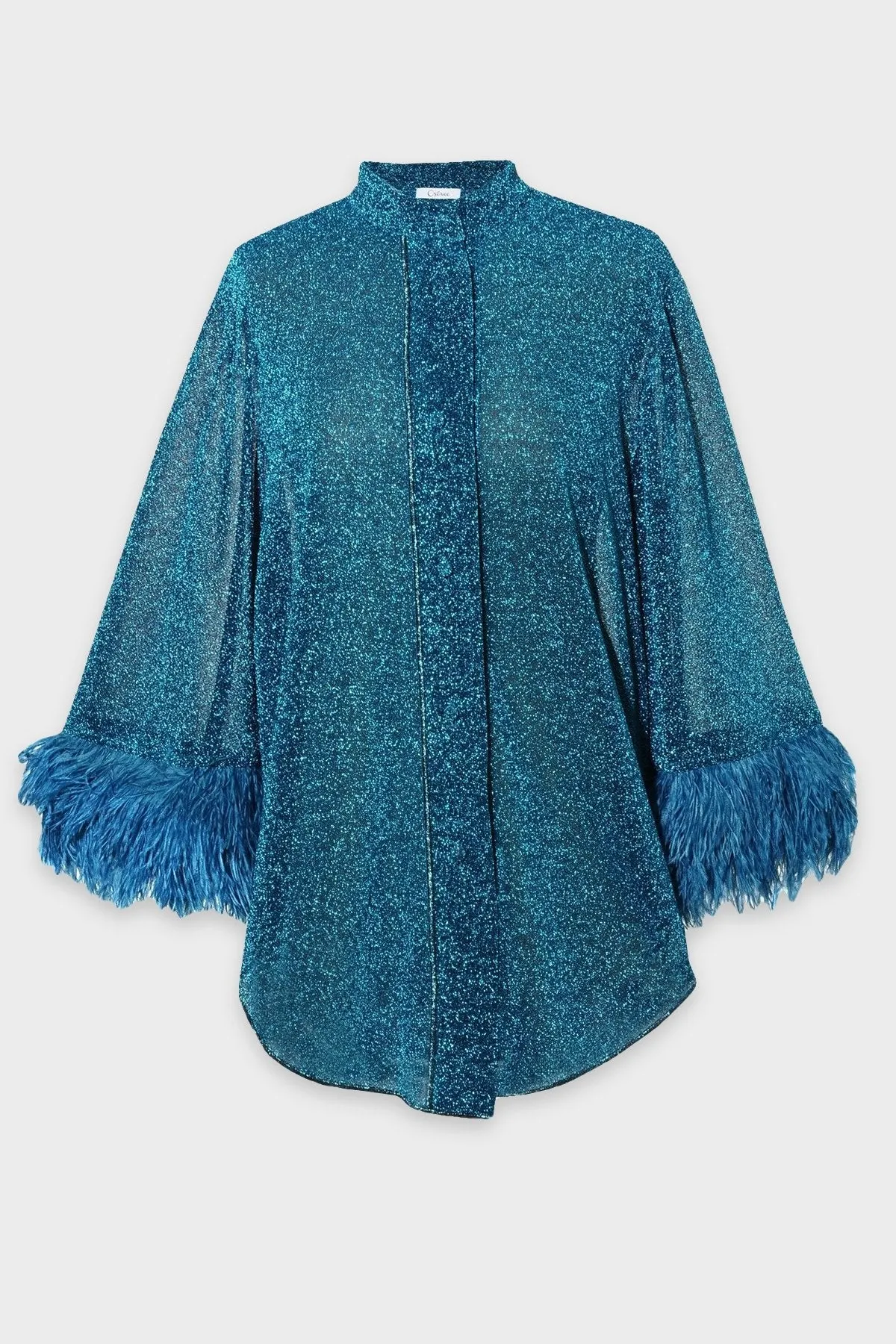 Lumière Plumage Long Shirt in Ocean Blue