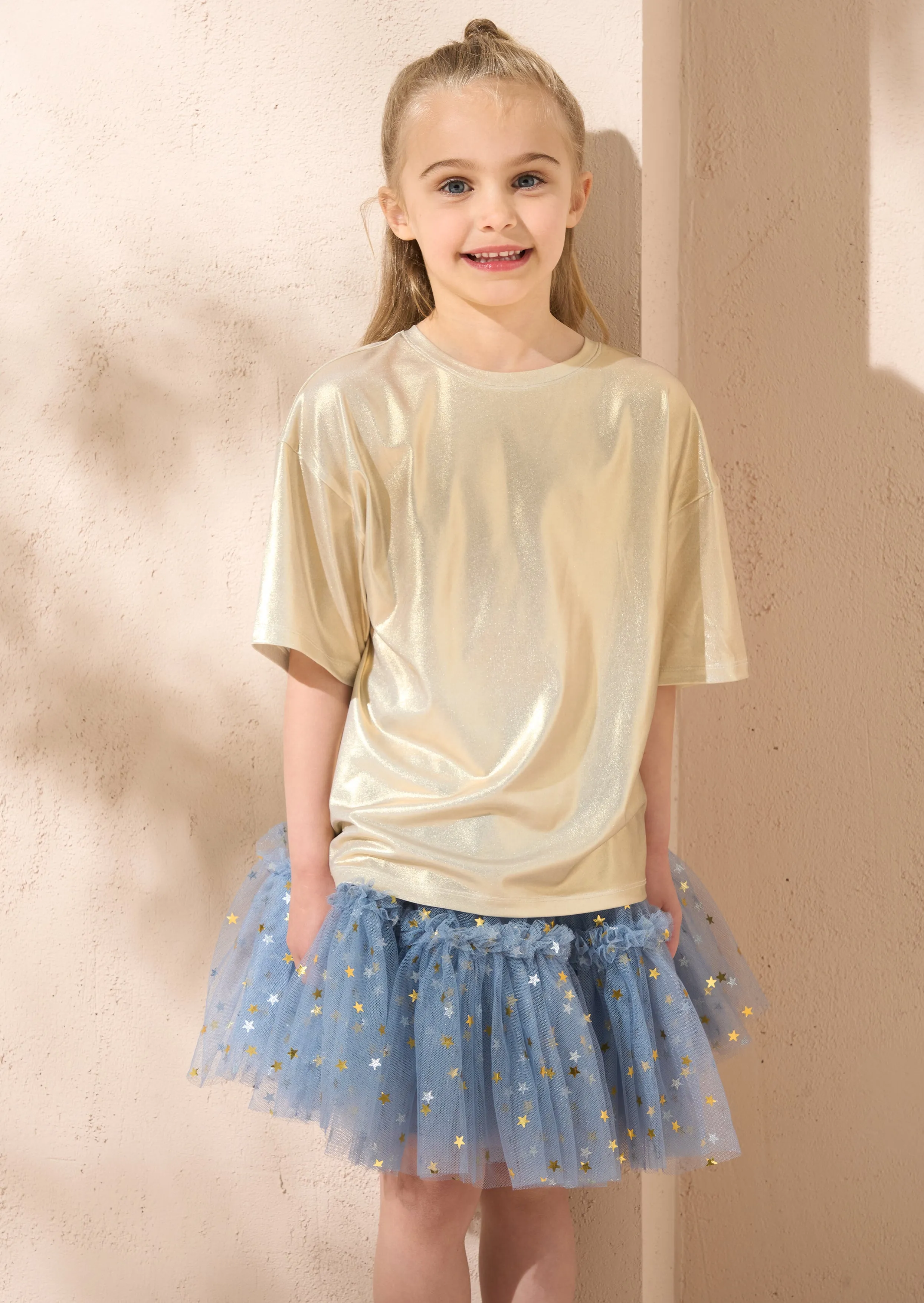 Luna Gold Metallic Jersey Tee