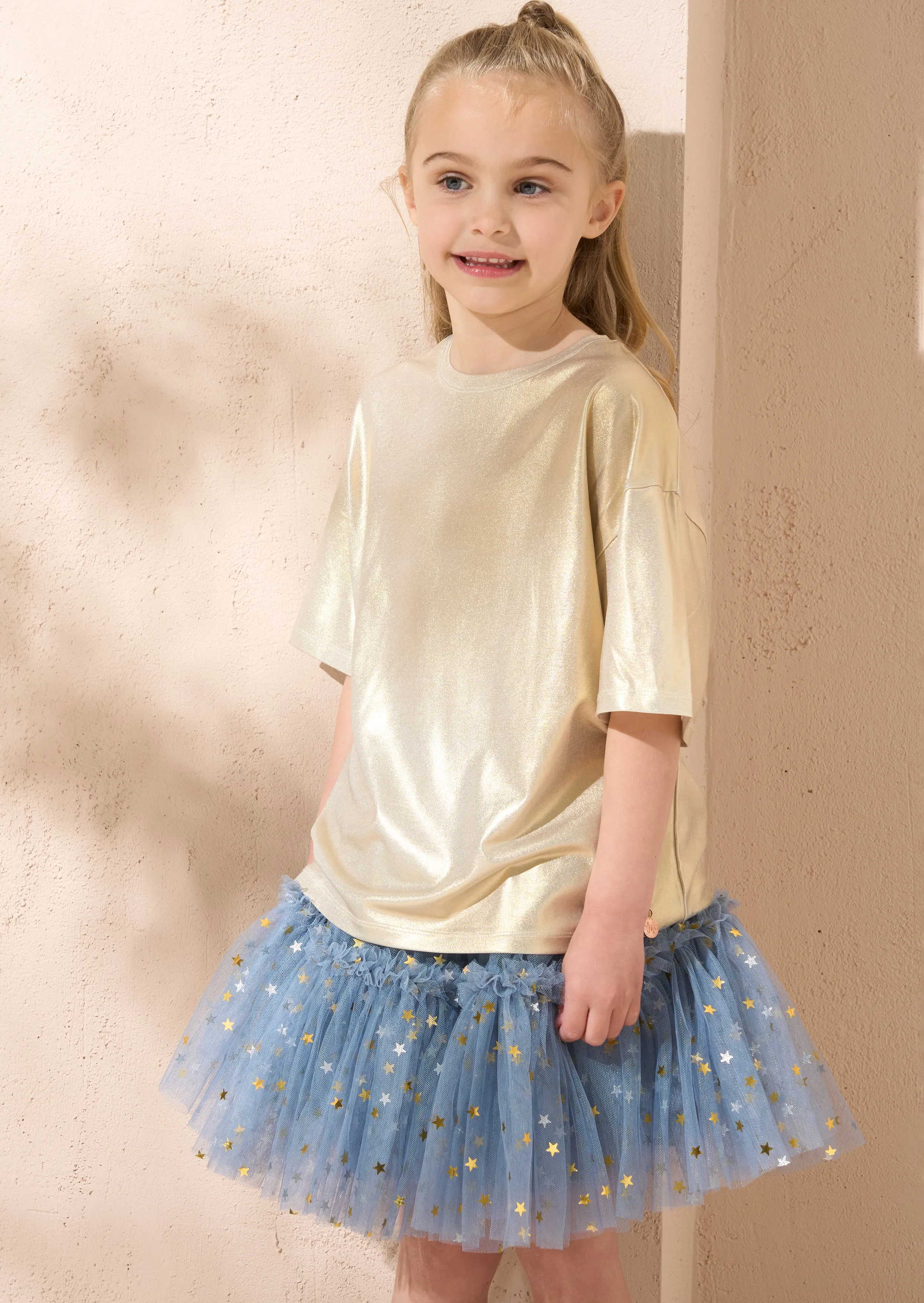 Luna Gold Metallic Jersey Tee
