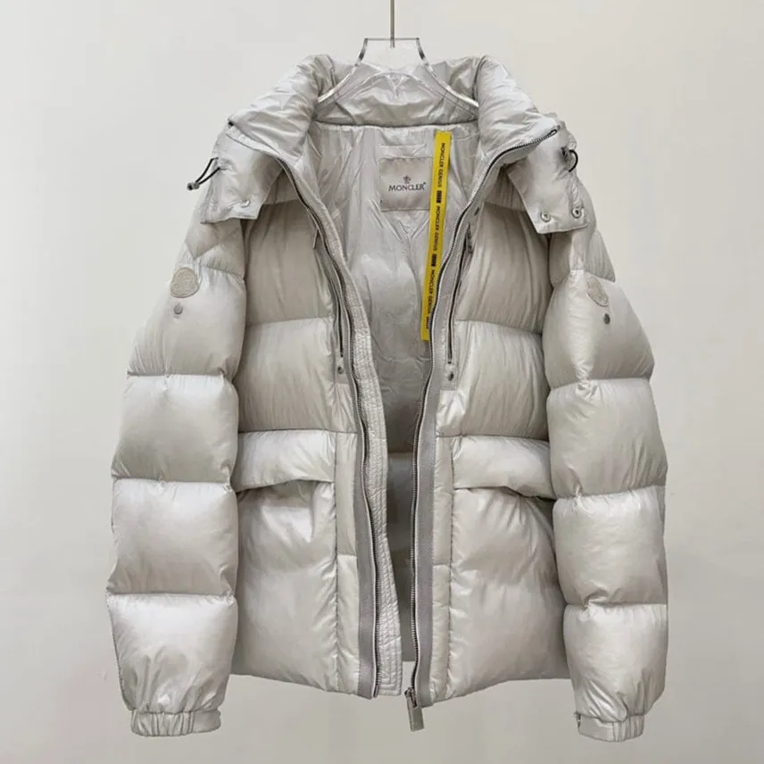 Luxury  White Hooded Down Padded Jacket