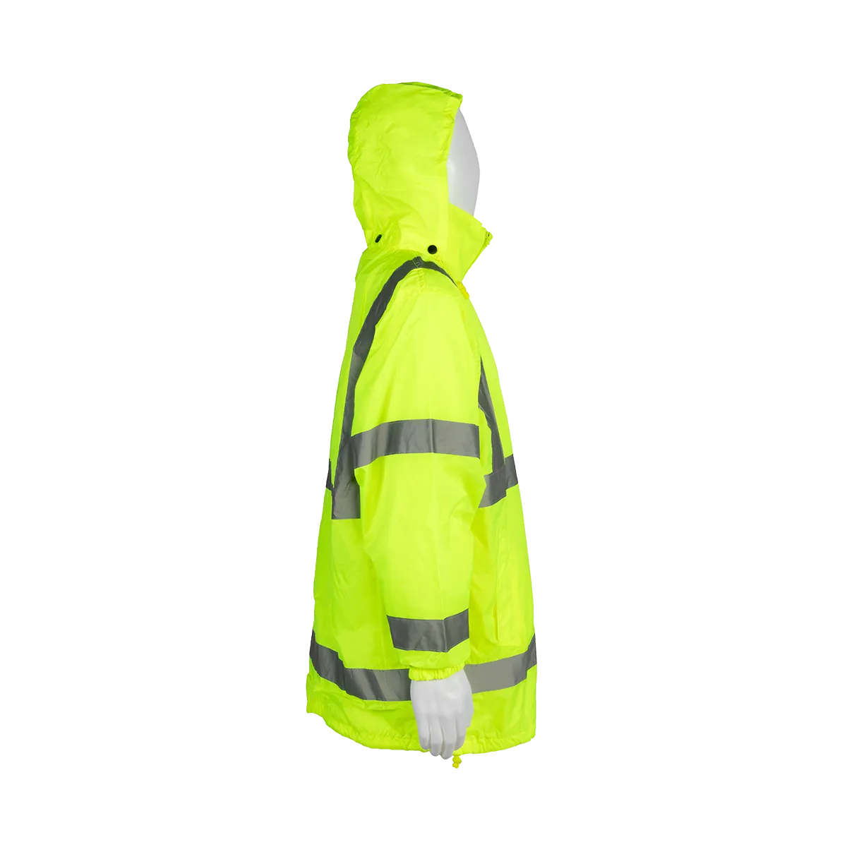 LWB-C3 ANSI Class 3 Lime Green Wind Breaker Jacket With Detachable Hood
