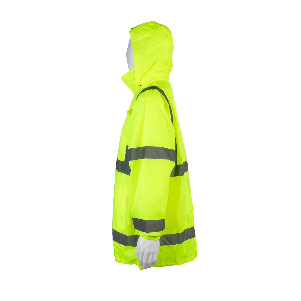 LWB-C3 ANSI Class 3 Lime Green Wind Breaker Jacket With Detachable Hood