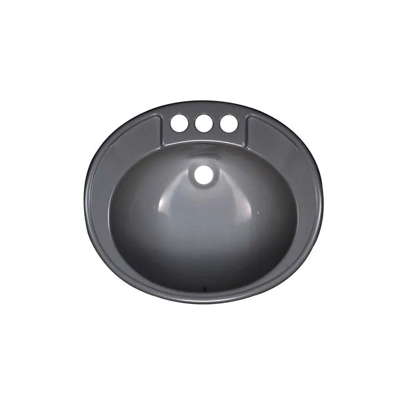 Lyons Industries DLAV64-19 Metallic Silver 19.5"x17" Acrylic 6" Deep Lavatory Drop-In Sink with Molded Soap Dishes