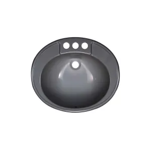 Lyons Industries DLAV64-19 Metallic Silver 19.5"x17" Acrylic 6" Deep Lavatory Drop-In Sink with Molded Soap Dishes