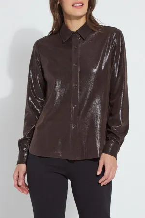 Lyssé Connie Patent Foil Vegan Suede Shacket
