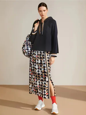 Marc Cain Heart Print Viscose midi skirt