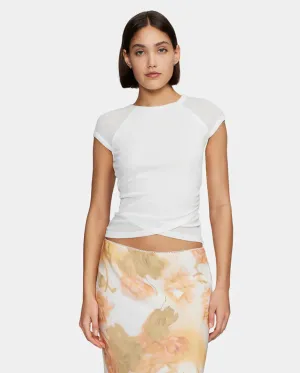 Martha Baby Tee White