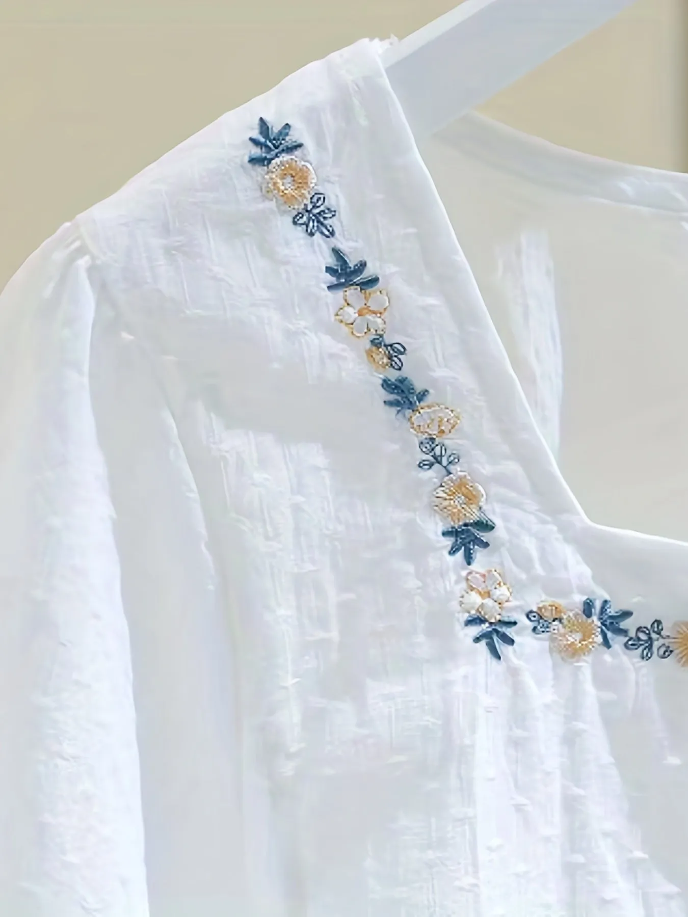 Maya™| Graceful Embroidered Button Shirt
