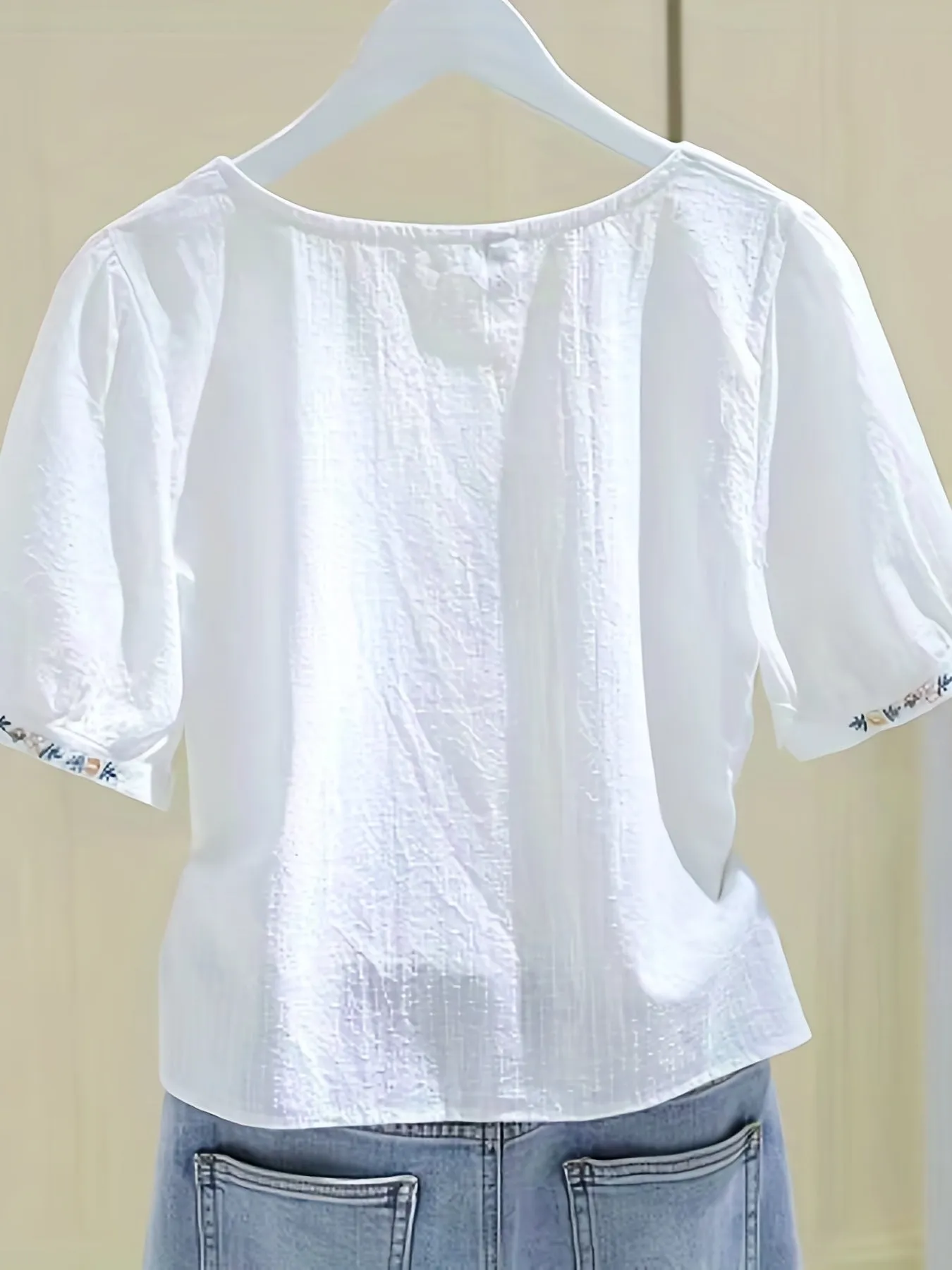Maya™| Graceful Embroidered Button Shirt