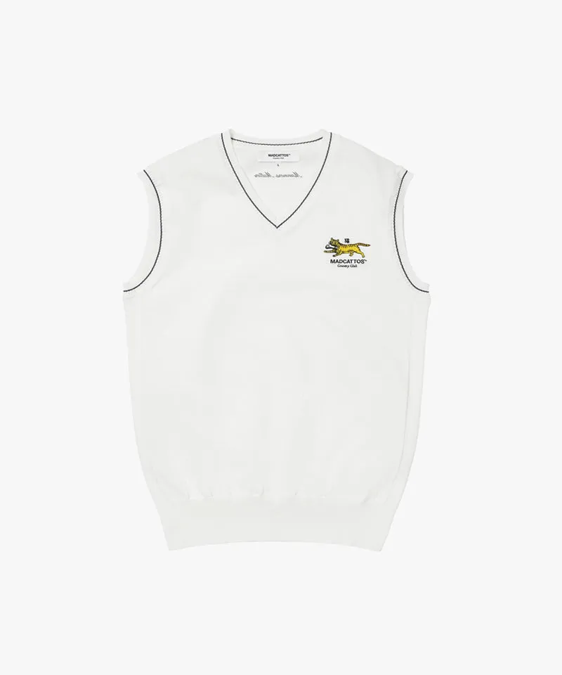 MCC V-Neck Sweater Vest - White