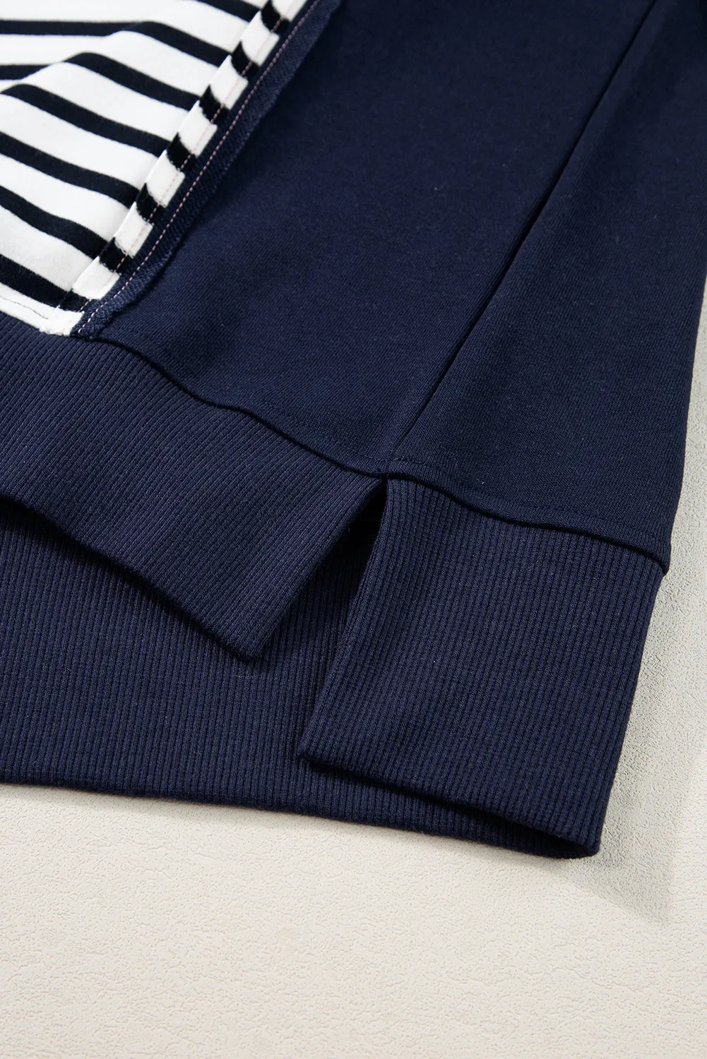 Melissa Exposed Seam Striped Long Sleeve Sweatshirt