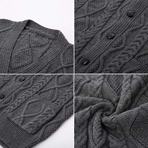 Men's Cable Knit Vest with Pockets