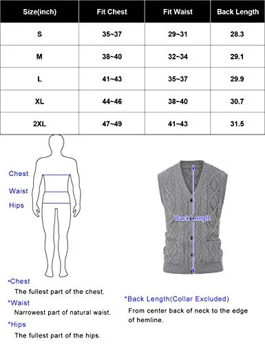 Men's Cable Knit Vest with Pockets