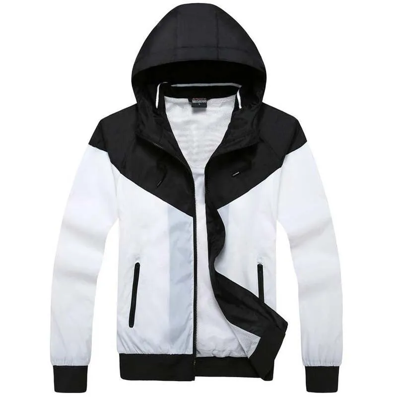 Men's Jacket Causal Slim Patchwork Thin With Hooded Sunscreen