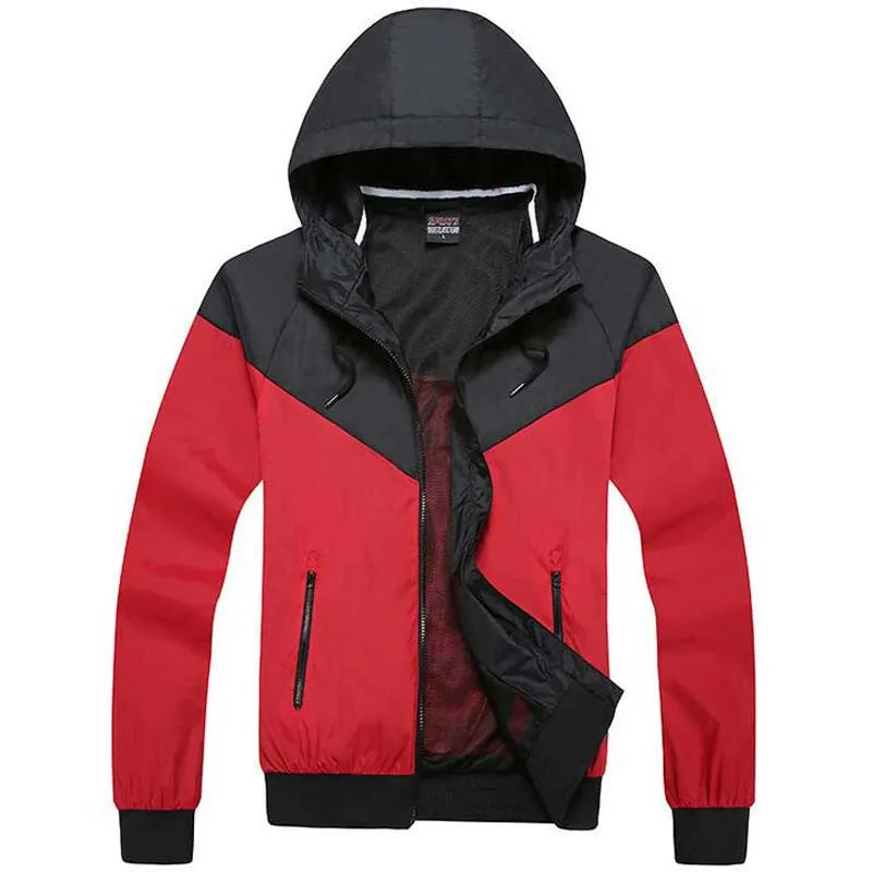 Men's Jacket Causal Slim Patchwork Thin With Hooded Sunscreen