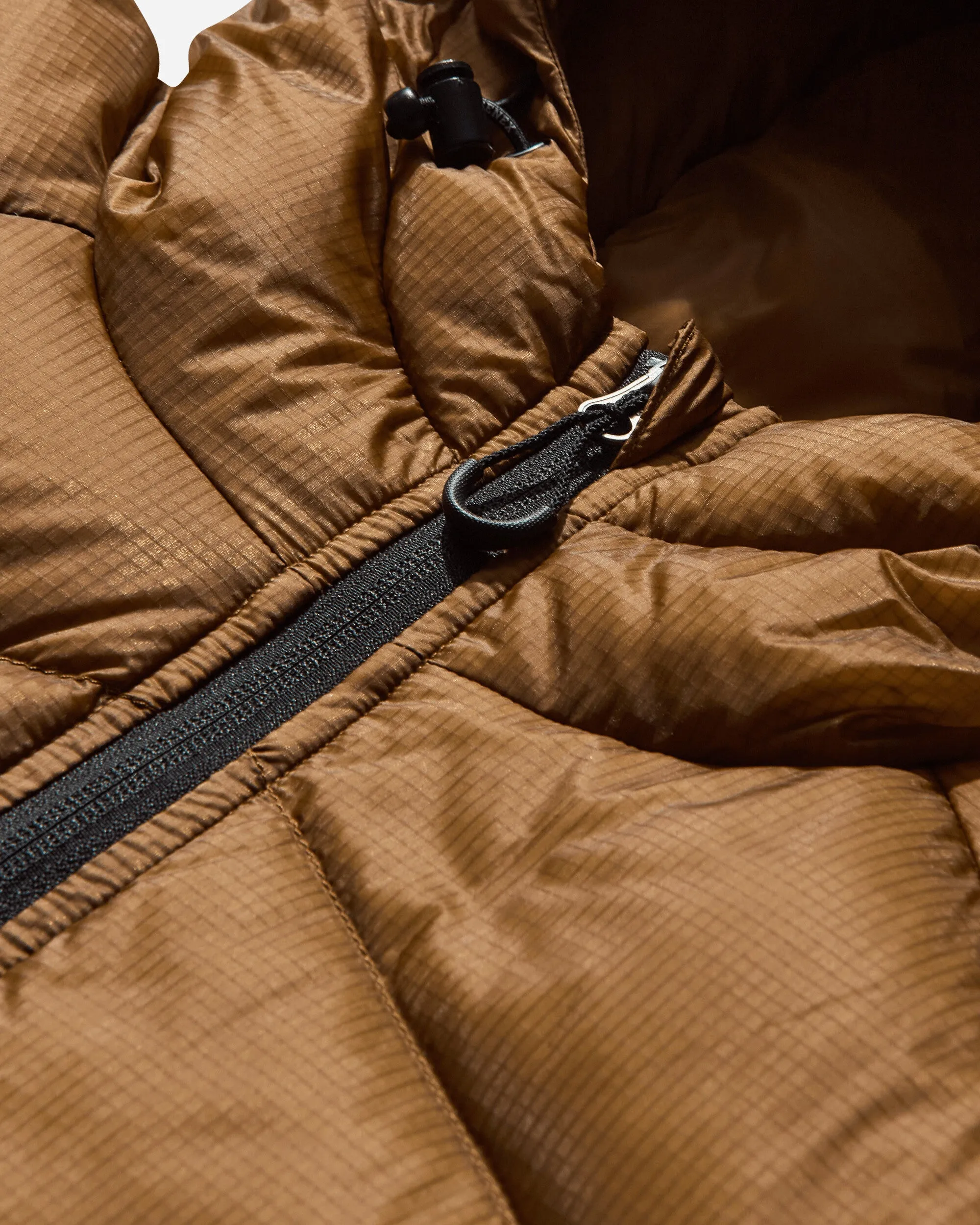 Men's Nitty Gritty Stellar Hooded Technical Down Jacket Bronze Brown