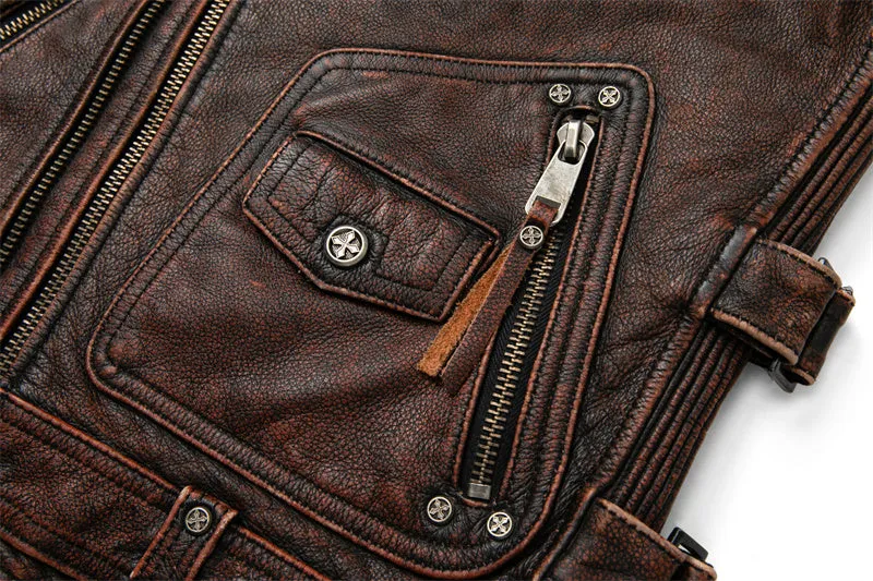 Mens Vintage Motorcycle Vest