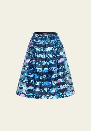 Mesh-trim Stripped Skirt