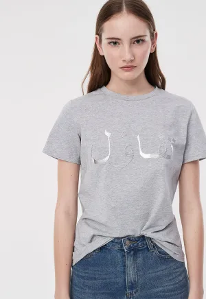 Metallic Flock Print T-Shirt