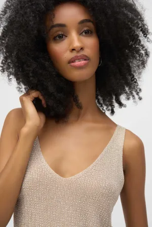 Metallic Knit Cami/ Rhinestones