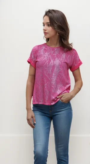 Metallic Print T Shirt