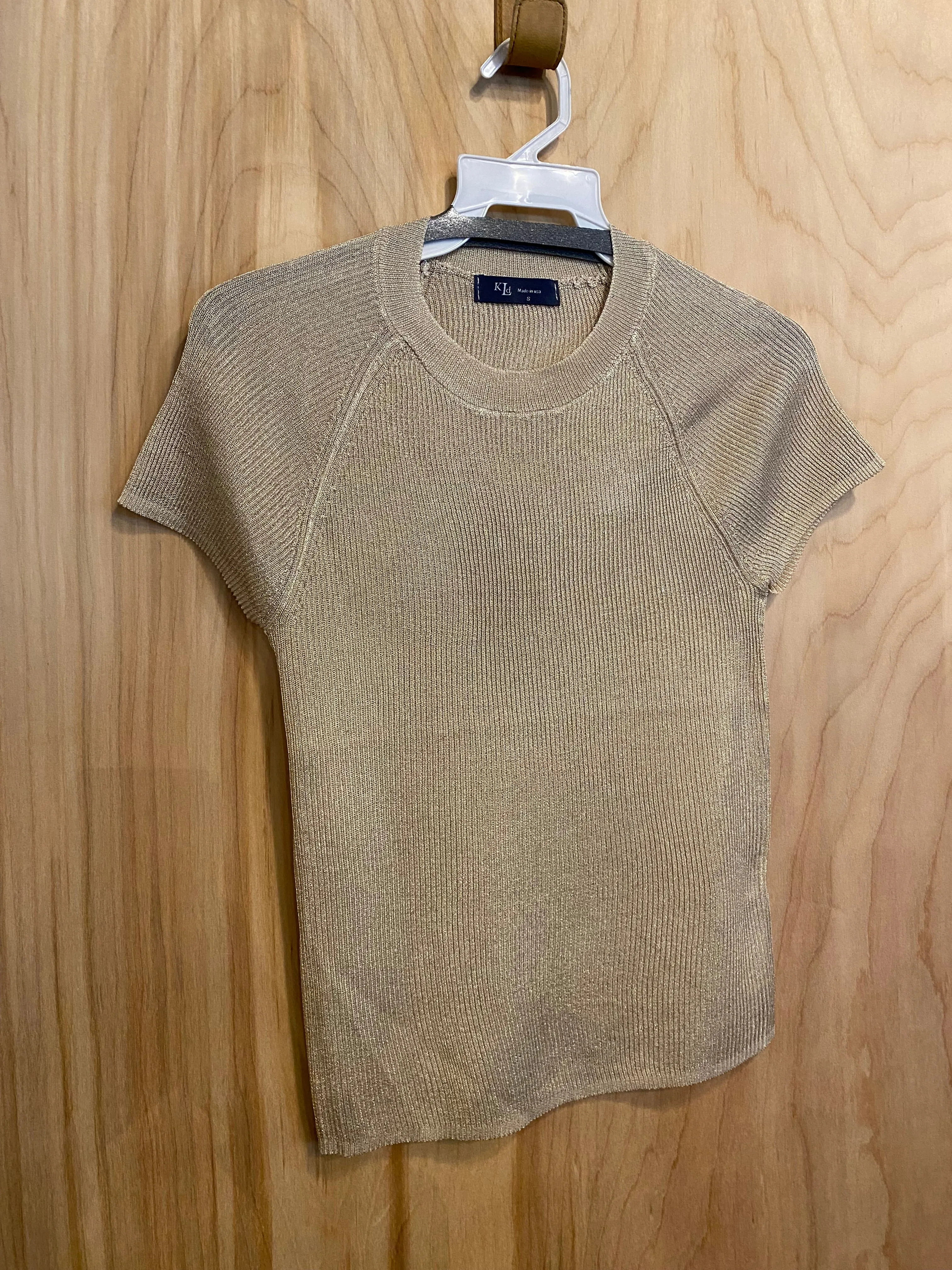 Metallic Ribbed Knit Top