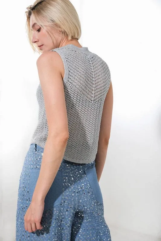 Metallic Sweater Top