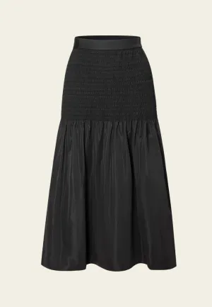 Midi-length Elasticated-detail Ruffled Skirt