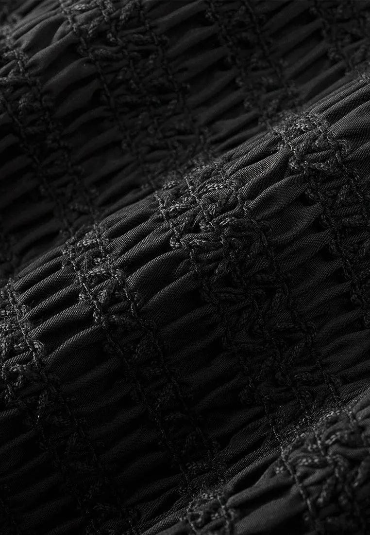 Midi-length Elasticated-detail Ruffled Skirt