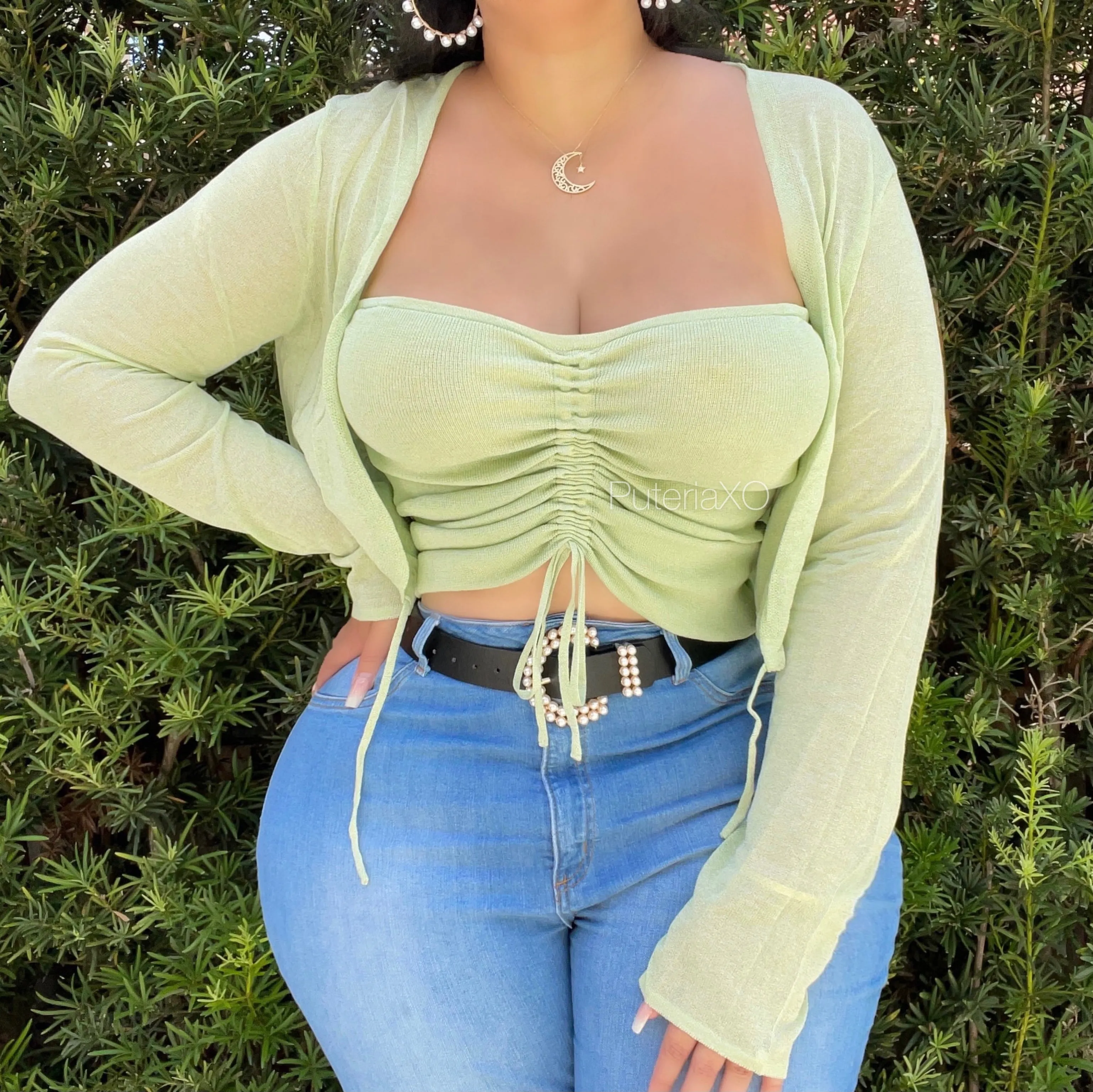 Miel de Güira Sweater Top - Green
