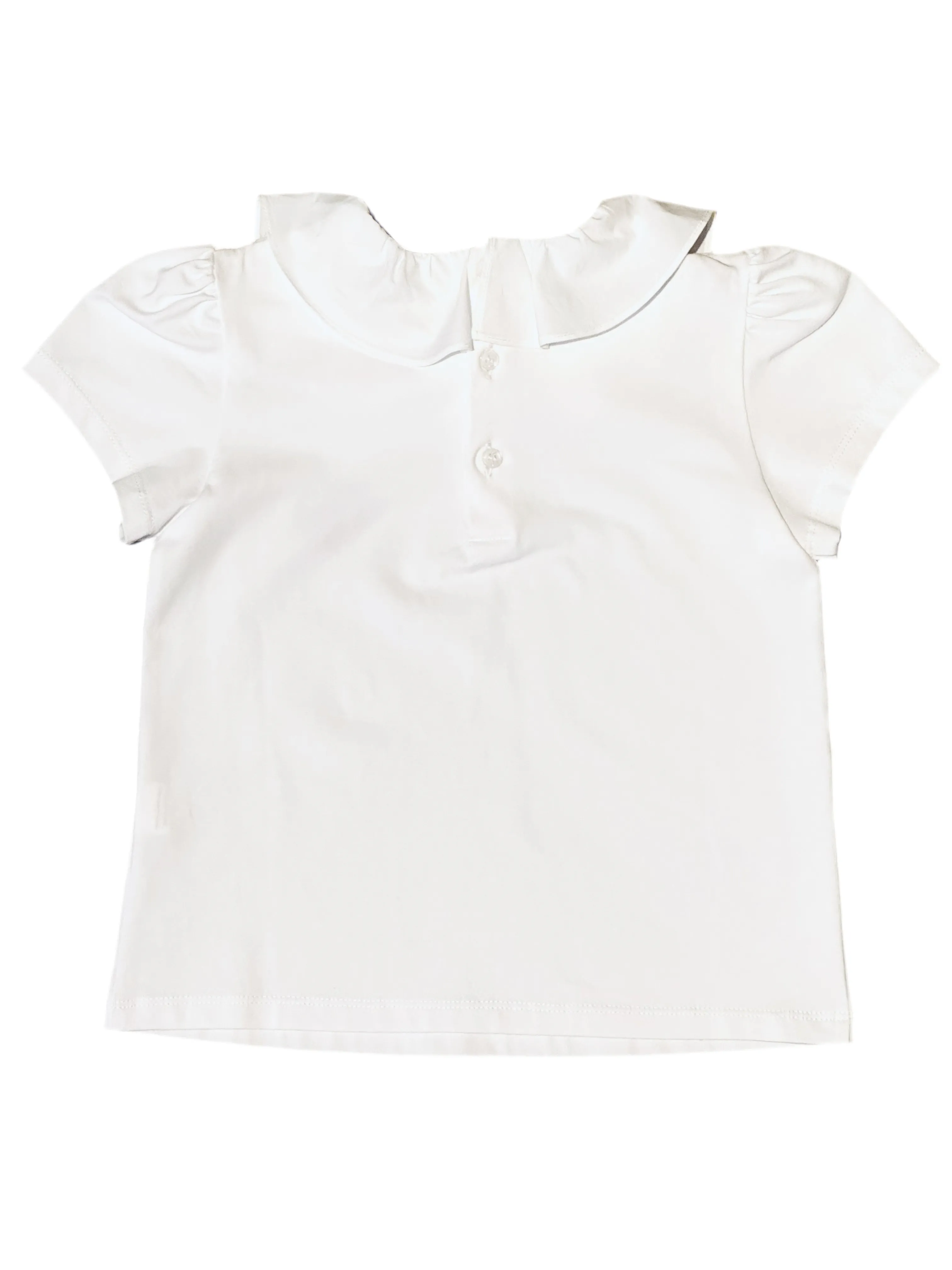 “Mimi” Short Sleeves Girl’s Blouse with Ruffle Collar and Mimi Miya Logo