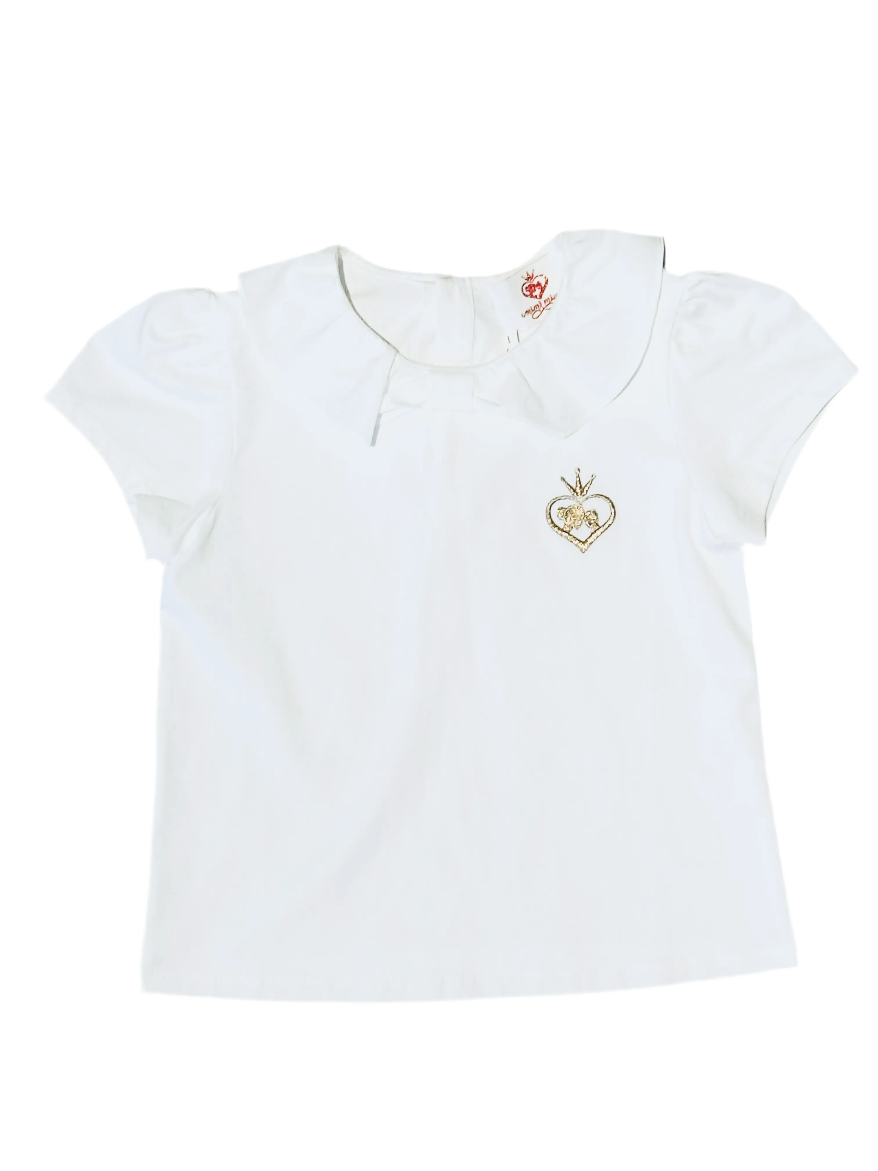 “Mimi” Short Sleeves Girl’s Blouse with Ruffle Collar and Mimi Miya Logo
