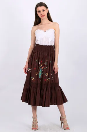 MISS PINKI Kylie Midi Skirt in brown
