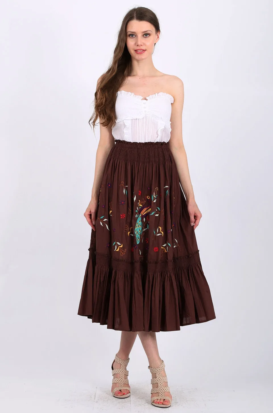 MISS PINKI Kylie Midi Skirt in brown