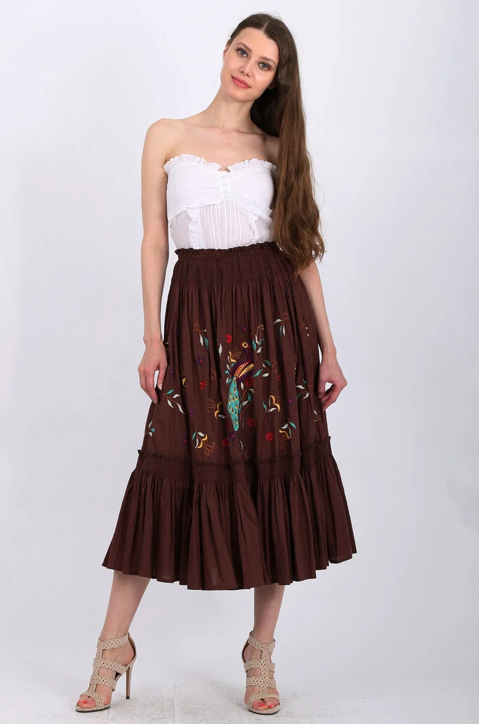 MISS PINKI Kylie Midi Skirt in brown